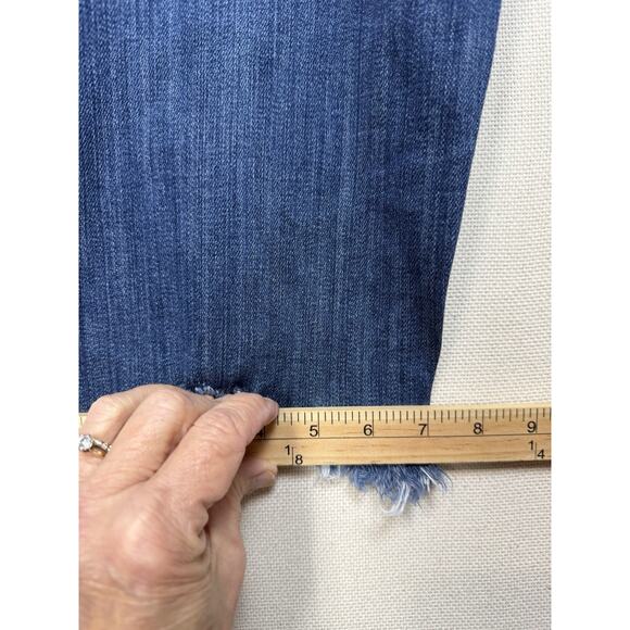 TORRID Distressed Hem Girlfriend Denim Jeans Plus Size 18R Cropped Preppy - Picture 14 of 16